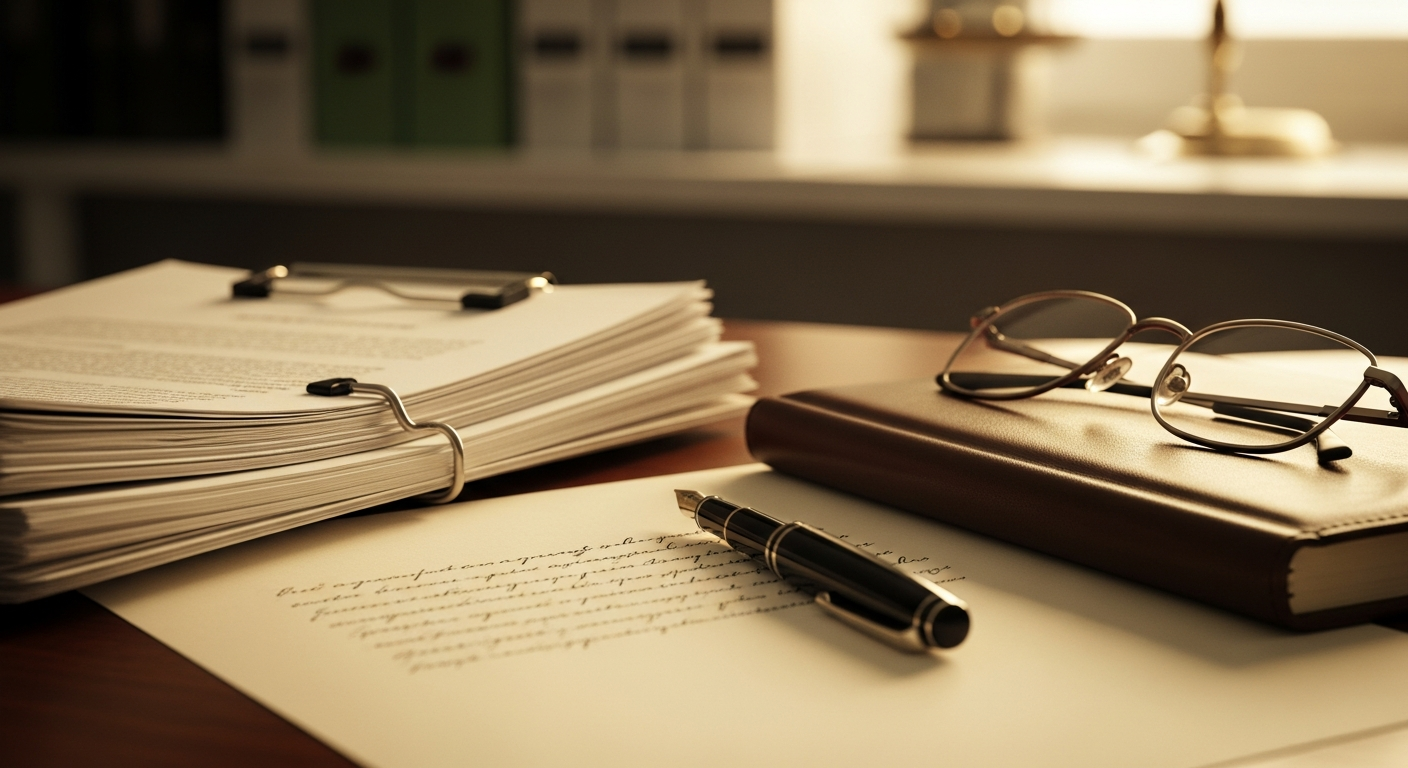 Schreibtisch mit Dokumenten